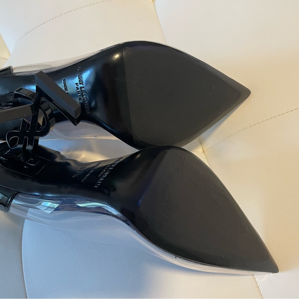 Sold Yves Saint Laurent Opyum Pointed Toe Logo Heel Pumps - Picture 8 of 10